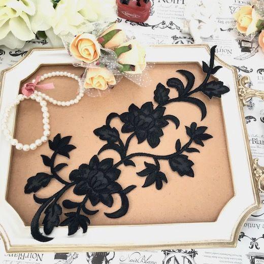 花柄 ワッペン 貼り付け 新体操 刺繍ワッペン レオタード モチーフ