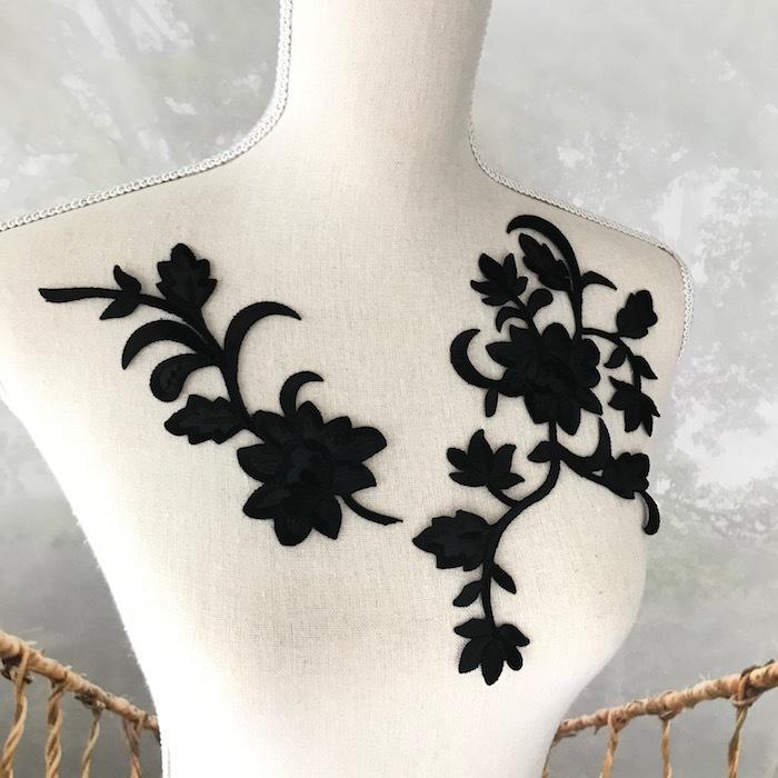 花柄 ワッペン アイロン用 貼り付け 新体操 刺繍ワッペン レオタード