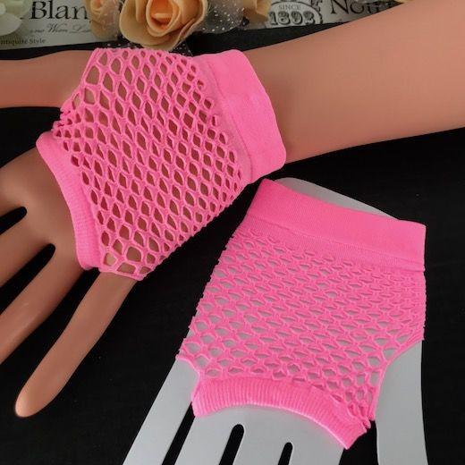 グローブ ネット ストレッチ 指なし ピンク ダンス 衣装 フィンガー