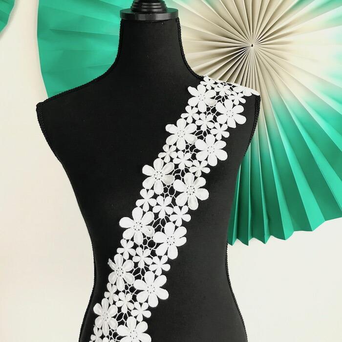 レース リボン 手芸 花 白 衣装 バレエ衣装 チュチュレース ケミカル