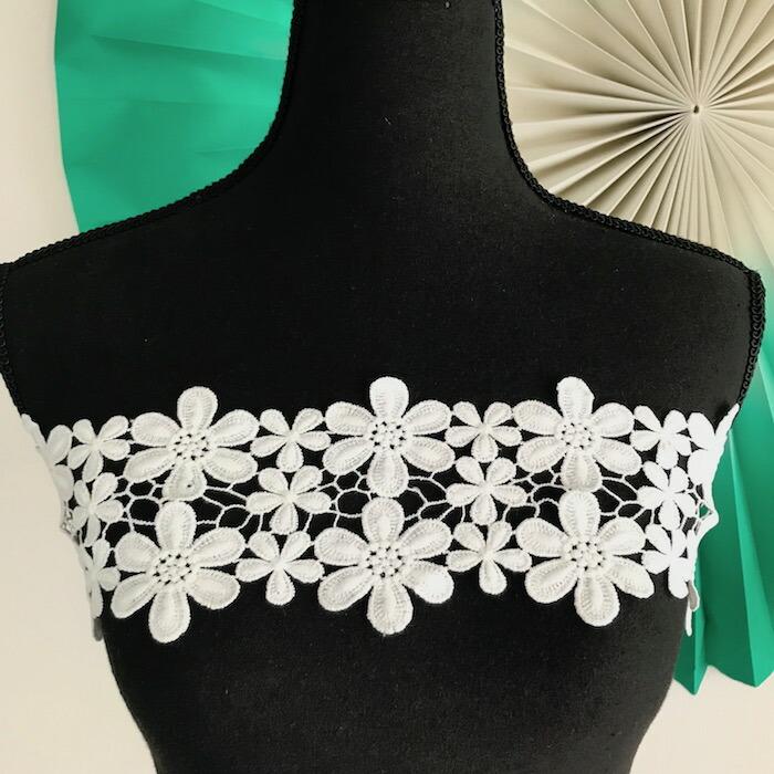 レース リボン 手芸 花 白 衣装 バレエ衣装 チュチュレース ケミカル