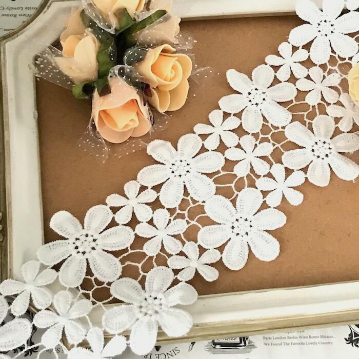 レース リボン 手芸 花 白 衣装 バレエ衣装 チュチュレース ケミカル