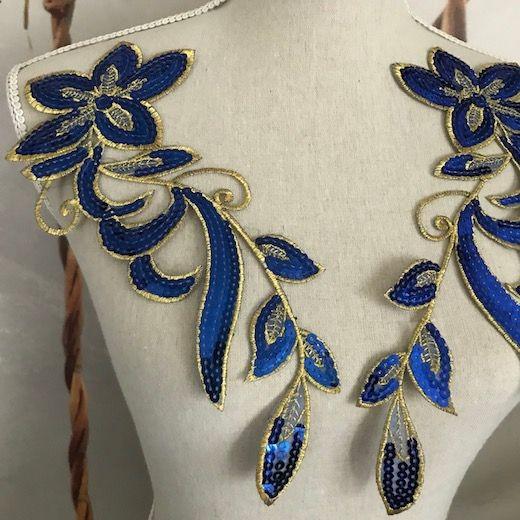 スパンコールモチーフ ブルー アップリケ 刺繍ワッペン アイロンワッペン 新体操 レオタード バトントワリングダンス アイロン接着 アップリケワッペン Wp1 1 Elisabeth Smile Craft Shop 通販 Yahoo ショッピング