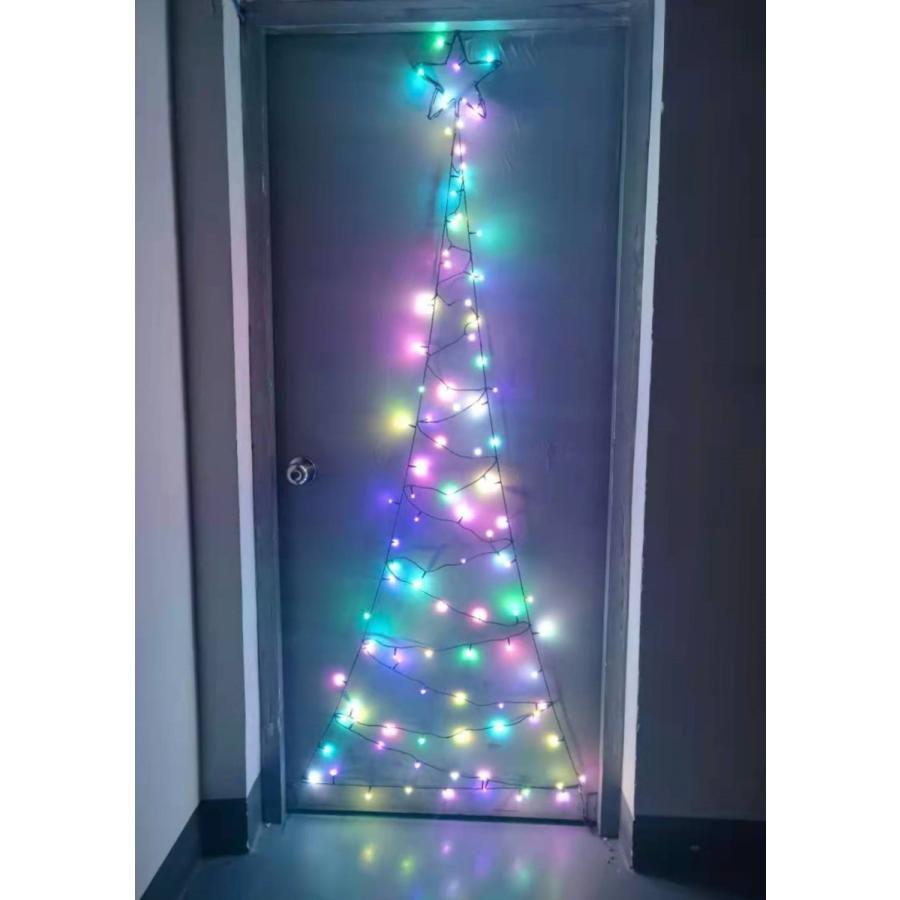 LED ドア用 ライト マルチ ツリー クリスマス 180cm 安心 大人気商品 PSE認証取得 限定価格セール！ アダプター付き 収納簡単 安全設計 コントローラー