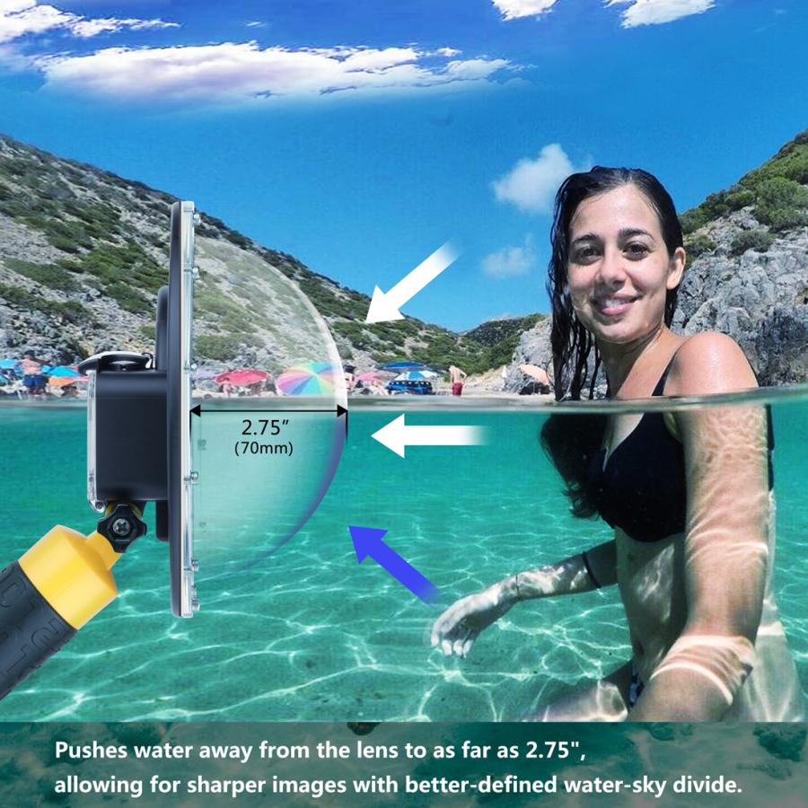 SOONSUN 45メートルドームポート 水中カメラ GoPro Hero9 10 黒 防水 