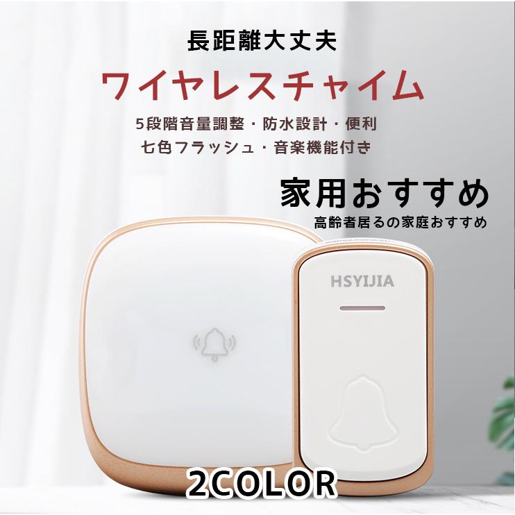 ワイヤレスチャイム インターホン ドアチャイム 呼び出しチャイムセット 防水 防塵 無線 玄関ドアベル 5段階音量調節 受信機1個 送信機1個 Wxml02 エリートスリーショップ 通販 Yahoo ショッピング