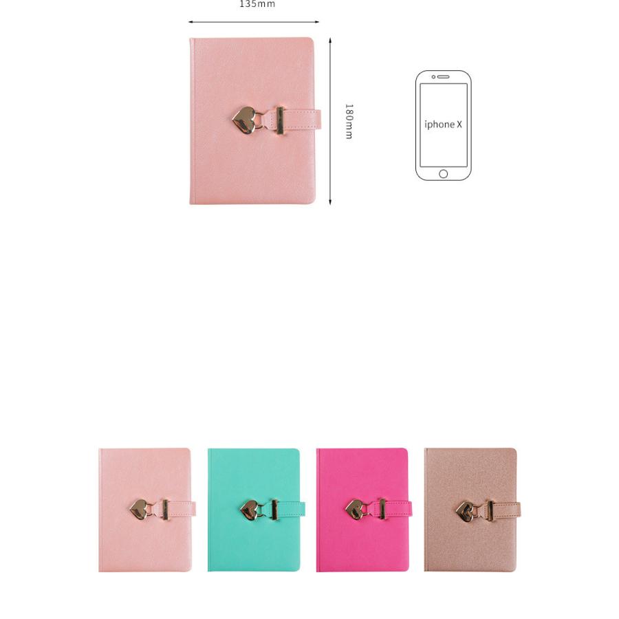 定番 B6 ノート 鍵付きケース 日記用ノートブック ハート型 おしゃれ 文房具 メモ帳 学生 ビジネス用 ギフト プレゼント 1冊144枚 Materialworldblog Com