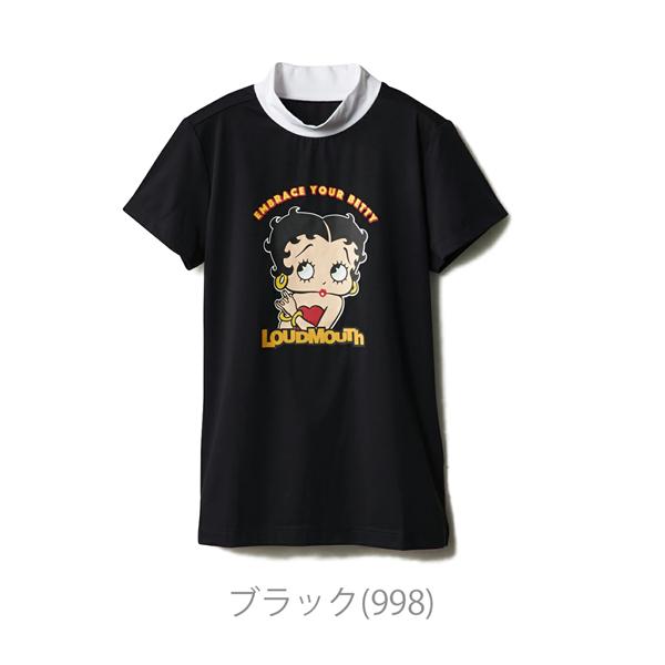 ラウドマウス ベティブープ モックネック レディース 限定 コラボ ベティちゃん 吸汗速乾 UV 接触冷感 866666 LOUDMOUTH ゴルフ 送料無料 あす楽 あすつくの画像