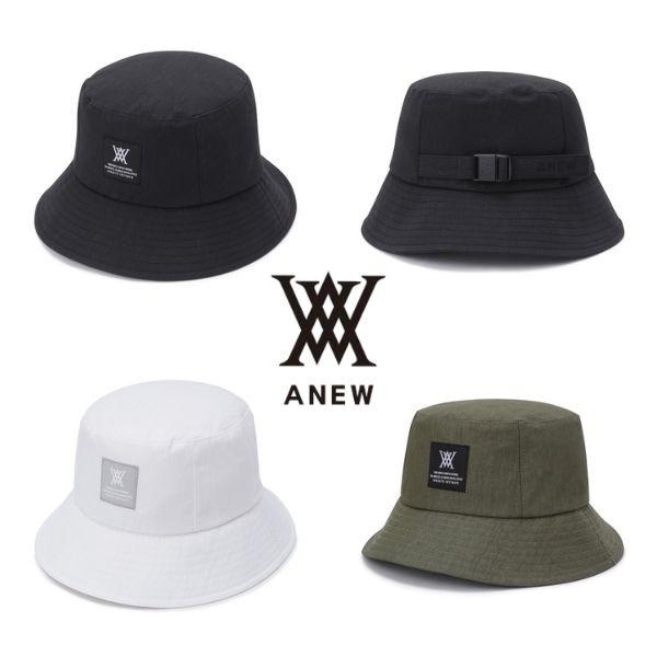 バケットハット 黒 ロゴ刺繍付き アニューゴルフ