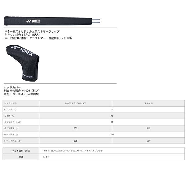 YONEX（ヨネックス） イーゾーン パター P-02 EZONE Putter レクシス