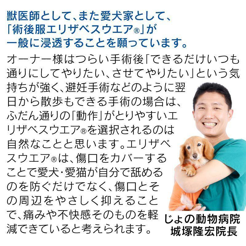 【送料込】術後服エリザベスウエアR 犬用 女の子 雌 ダックス 小型犬用 避妊 去勢 乳腺腫瘍 ウェア エリザベスカラーの代わりに 獣医師推奨 メス｜elizabethwear｜08