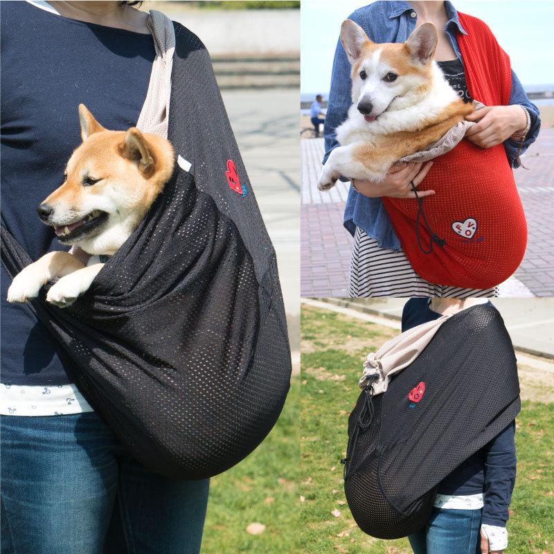 送料込 メッシュふた付抱っこだワン ドッグスリング 中型犬 小型犬2頭 猫用 ネコポス値6 14 1 犬猫術後服エリザベスウエア専門店 通販 Yahoo ショッピング