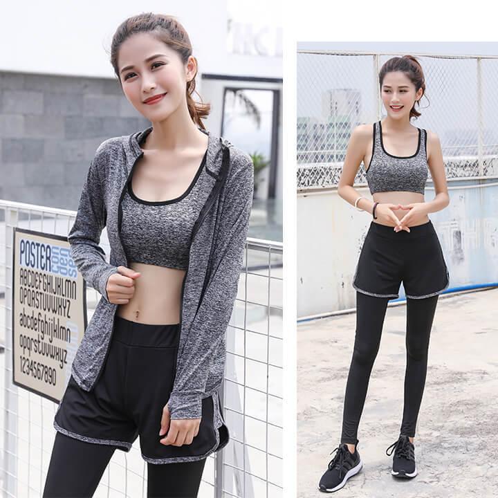 スポーツウェア 上下5点セット レディース フィットネス ピラティス