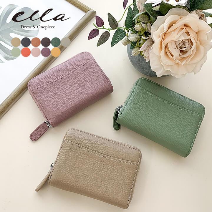 ミニ財布 レディース 本革 二つ折り 軽量 カードケース 大容量 ミニウォレット ボックス型小銭入れ コンパクト ミニマリスト 旅行用  小さい zak1106 | ブランド登録なし