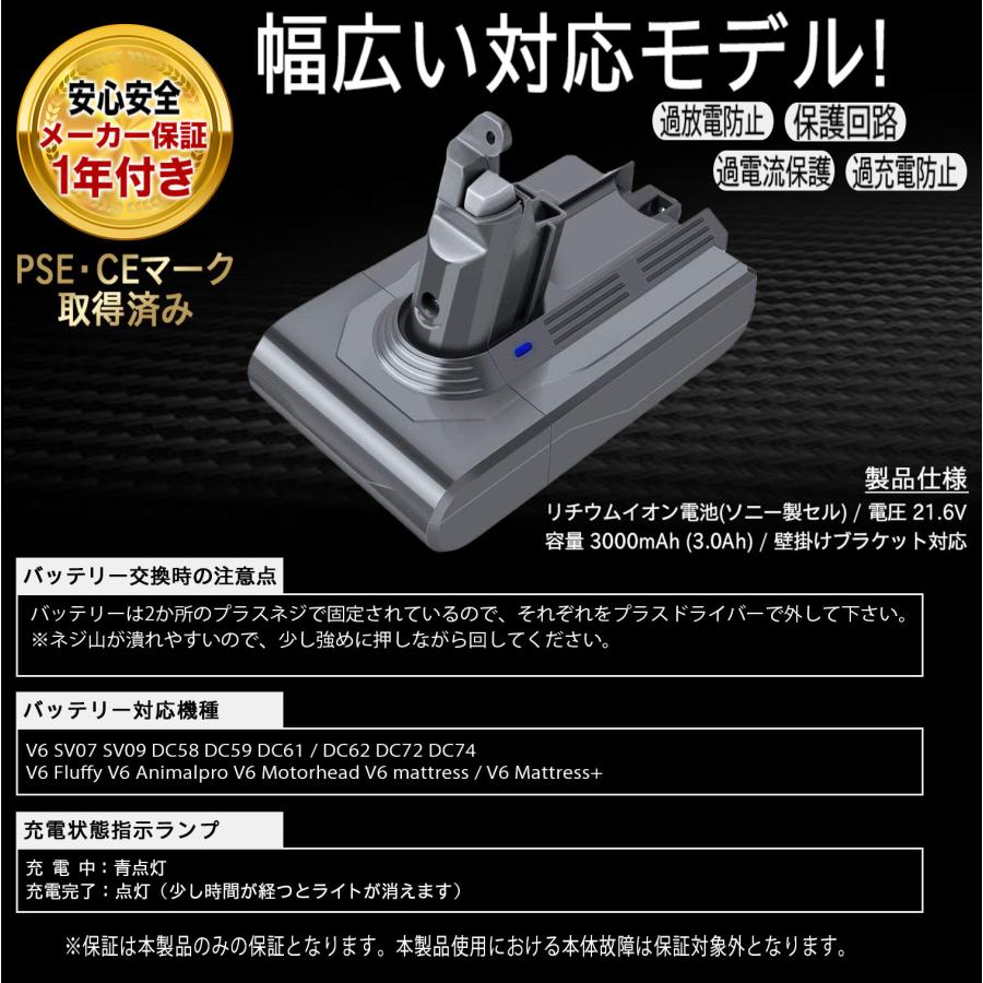 ダイソン★コードレス掃除機★V8★ＳV25★PSE認証バッテリーの状態良好★1 新品 Dyson 掃除機 SV25 バッテリー交換 | JapanBattery.jp