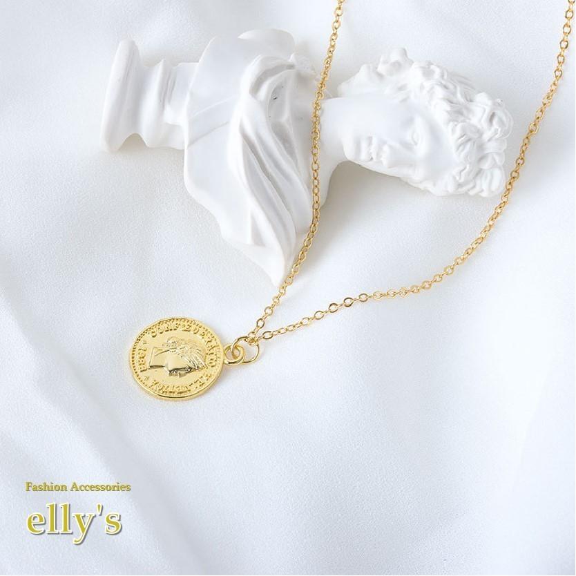 2色セット_コインモチーフペアネックレス（ゴールド / シルバー）上品
