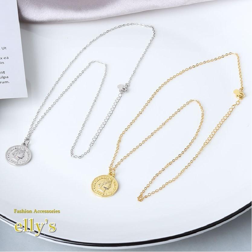 2色セット_コインモチーフペアネックレス（ゴールド / シルバー）上品