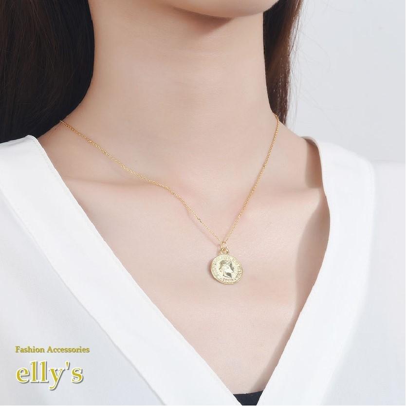 2色セット_コインモチーフペアネックレス（ゴールド / シルバー）上品