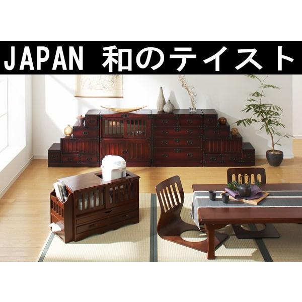 民芸調・階段箪笥 左下がり JAPANROOM アジアン家具 激安 インテリア家具 和家具 アンティーク家具 彫刻家具 モダンチャイニーズ キャビネット｜elm-club｜03