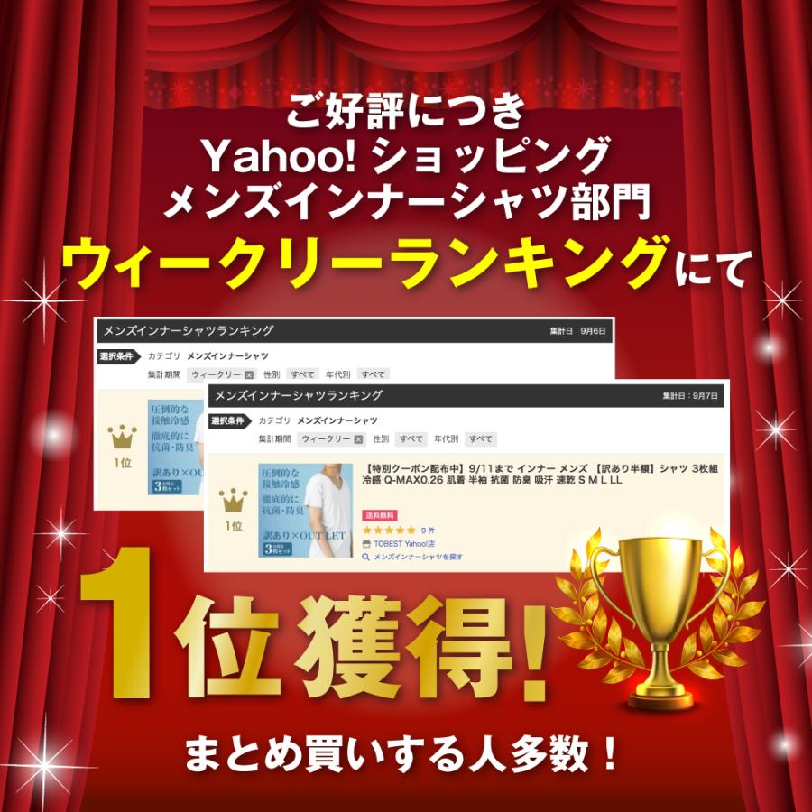 ランキング1位 インナー メンズ 訳あり半額 シャツ 3枚組 オールシーズン 肌着 半袖 抗菌 速乾 防臭 吸汗 S Ll 在庫処分 Inner Outlet V Tobest Yahoo 店 通販 Yahoo ショッピング