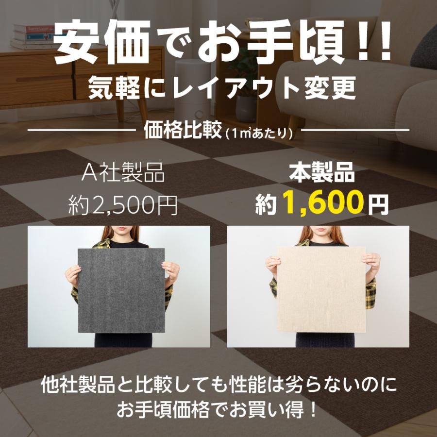 タイルカーペット 洗える 16枚 45×45cm タイルマット ジョイントマット