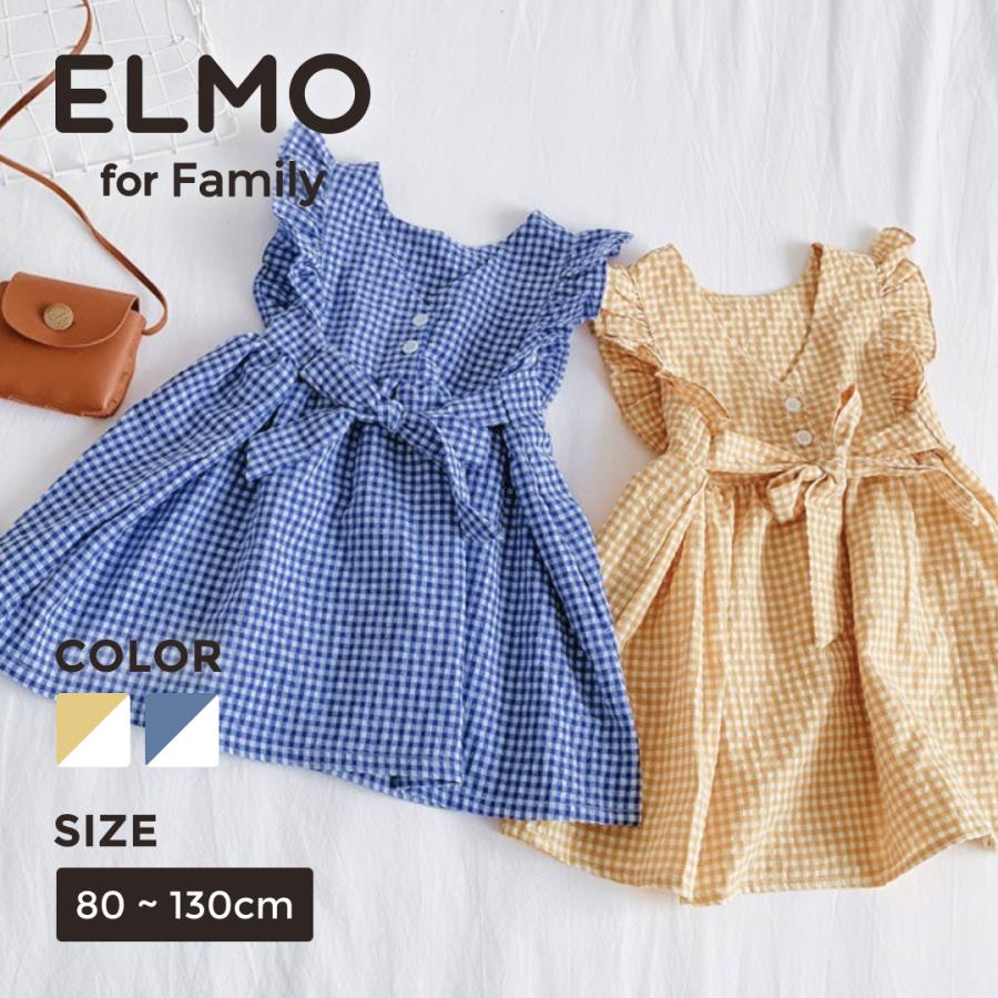 子供服 キッズ 女の子 ワンピース バックリボン ギンガムチェック 春 2c こども服elmoヤフーショッピング店 通販 Yahoo ショッピング