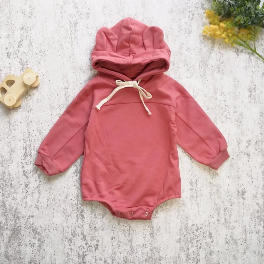 ロンパース ベビー 女の子 男の子 長袖 くま耳 フード おしゃれ かわいい 春 2j 016 こども服elmoヤフーショッピング店 通販 Yahoo ショッピング