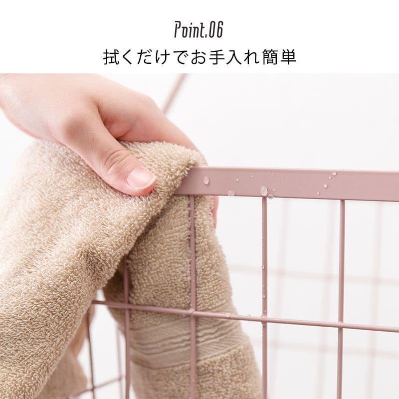 ランドリーラック 2段 スリム 低い 縦型 薄型 頑丈 かご ロータイプ キャスター メッシュ ワゴン バスケット 隙間 おしゃれ ランドリーバスケット ワイヤー_10