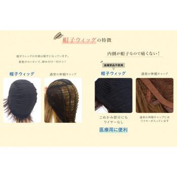 ☆プリシラ 帽子ウィッグリラックスショート 耐熱 グレイヘア BO-01-TGH