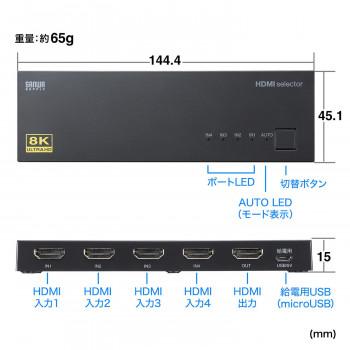 サンワサプライ 8K対応HDMI切替器(4入力・1出力) SW-HDR8K41L_6