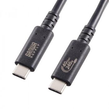サンワサプライ USB40Gbps(USB4 Gen3)Type-C ケーブル 1m ブラック KU-40GCCPE10_1