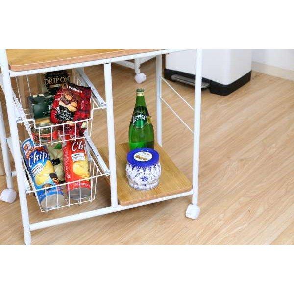 天板キャスター付き 2段 北欧 スリム キッチン ワゴン 天板キャスター付き 2段 北欧 スリム キッチン ワゴン