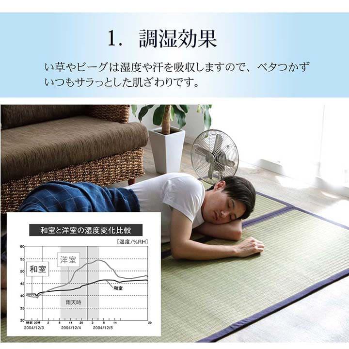 い草ラグ ラグ いぐさ 1.5畳 マット 国産 滑り止め 裏貼り い草カーペット 夏用 い草 カーペット クッション 日本製 おしゃれ 抗菌 防臭 夏 長方形 ビーグ_9