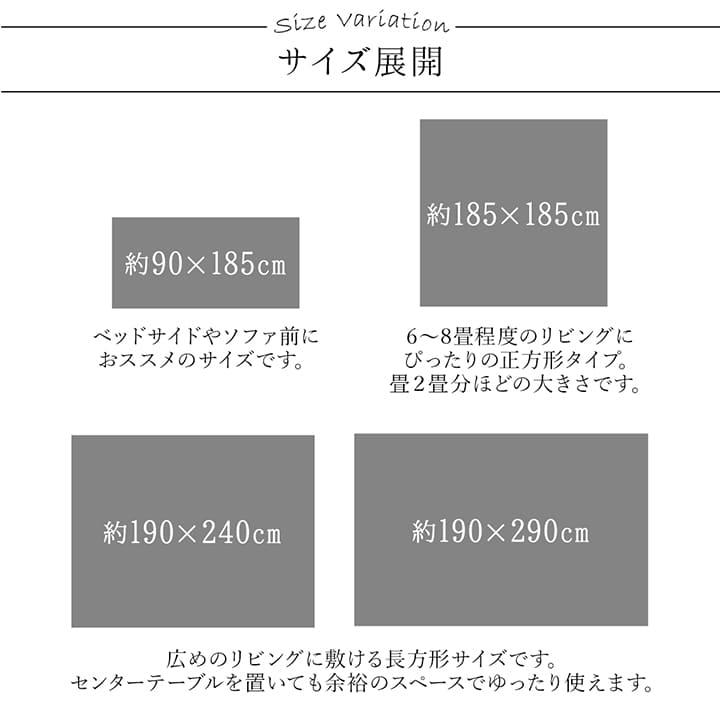 ラグ カーペット 2畳 冬 無地 抗菌 防臭 正方形 洗える 滑り止め 冬用 ラグマット 絨毯 洗濯 おしゃれ 床暖房 ホットカーペット 毛足短い 北欧 185×185_11