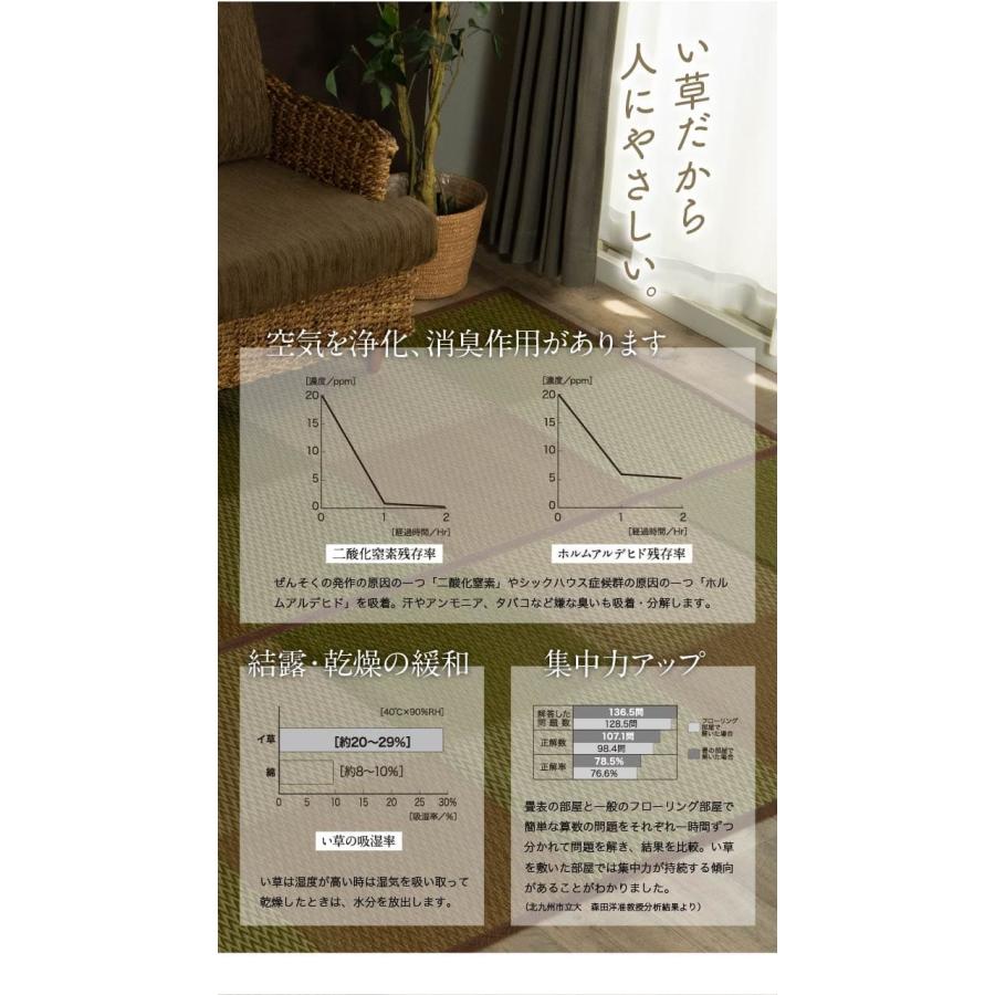 い草ラグ ラグ いぐさ 3畳 団地間 裏貼り い草カーペット 夏用 い草 カーペット 上敷き クッション 畳 おしゃれ 抗菌 防臭 サイズ ござ 夏 上敷き畳 長方形_4