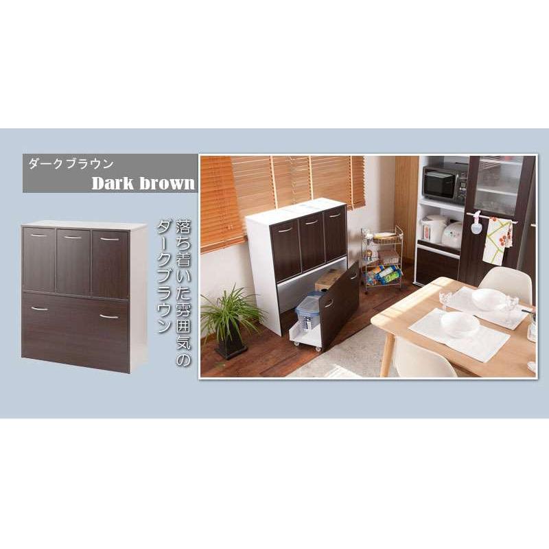 キッチンカウンター ゴミ箱 分別 2段 キッチン 目隠し 幅80 キッチン