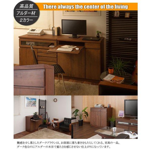 パソコンデスク デスク 幅90 収納 おしゃれ 完成品 日本製 スリム ハイタイプ 机 プリンター収納 パソコン PCデスク 折りたたみ キャビネット ブラック_12