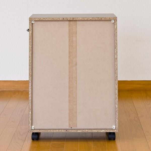 カラーボックス 2段 キャスター ワゴン 木製 デスクワゴン 本棚 木目