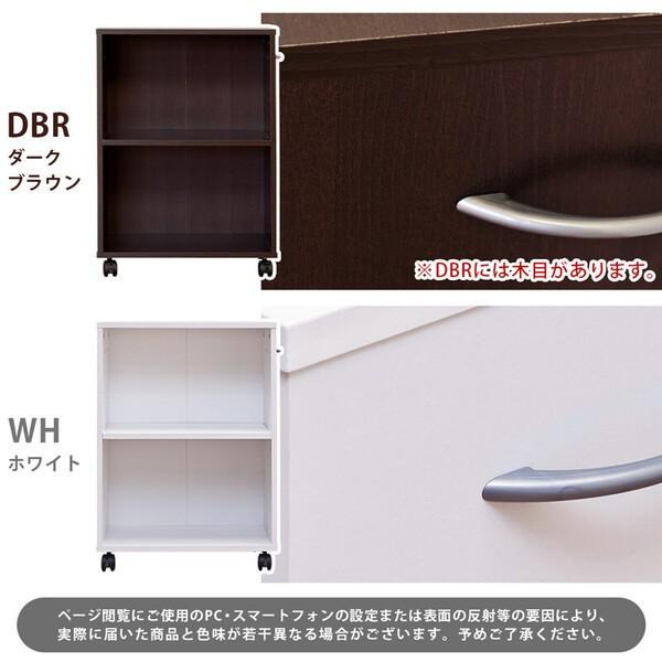 カラーボックス 2段 キャスター ワゴン 木製 デスクワゴン 本棚 木目