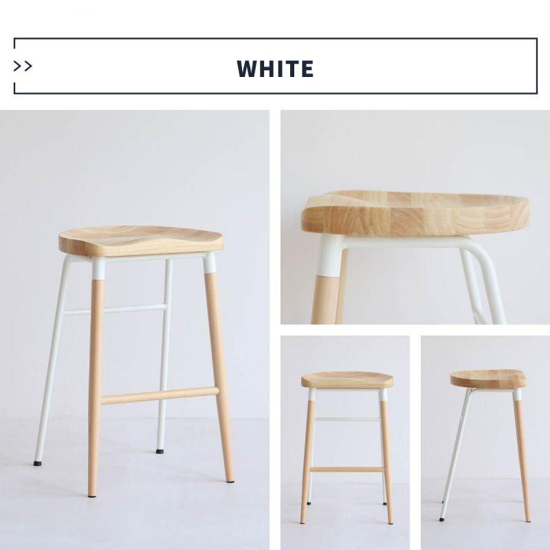 【2脚セット】座高65cm アイアンカウンターチェア　　座面ホワイト 2脚セット】座高65cm アイアンカウンターチェア 座面ホワイト