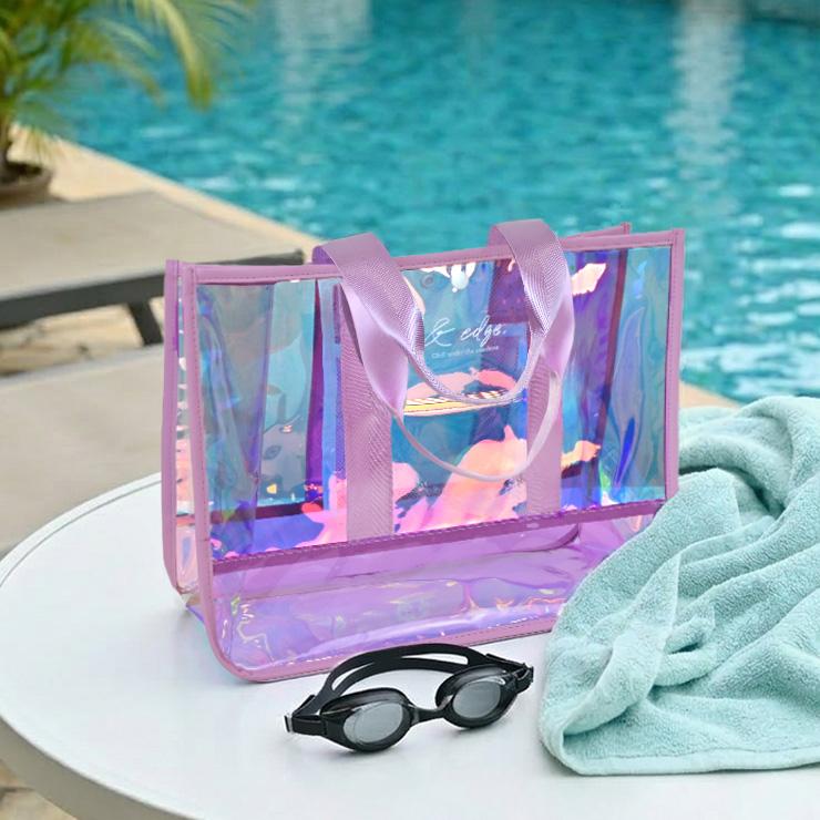 プールバッグ キッズ レディース クリアバッグ 女の子 オーロラ 水泳バ