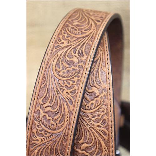 242CG メンズ ブラウン トロフィー バックル ウエスタンベルト 6/MYF