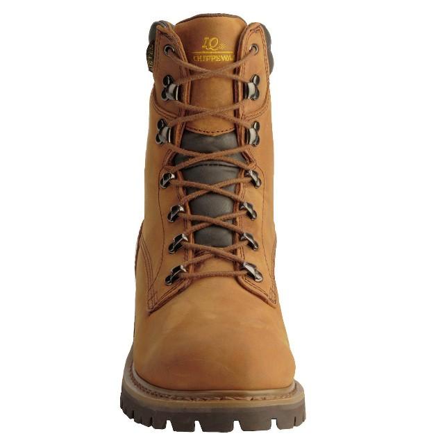 55068 チペワ CHIPPEWA　8"メンズ ブラウン ウォータープルーフ レースアップブーツ6/MYFの画像