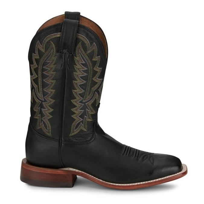 BR387】ジャスティン JUSTIN ポストン ブラック ウエスタン