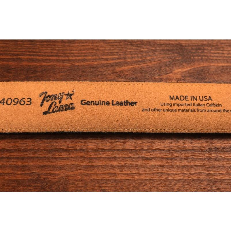 18)C40963 メンズ ブラック エンボス加工 リザード ウエスタンベルト