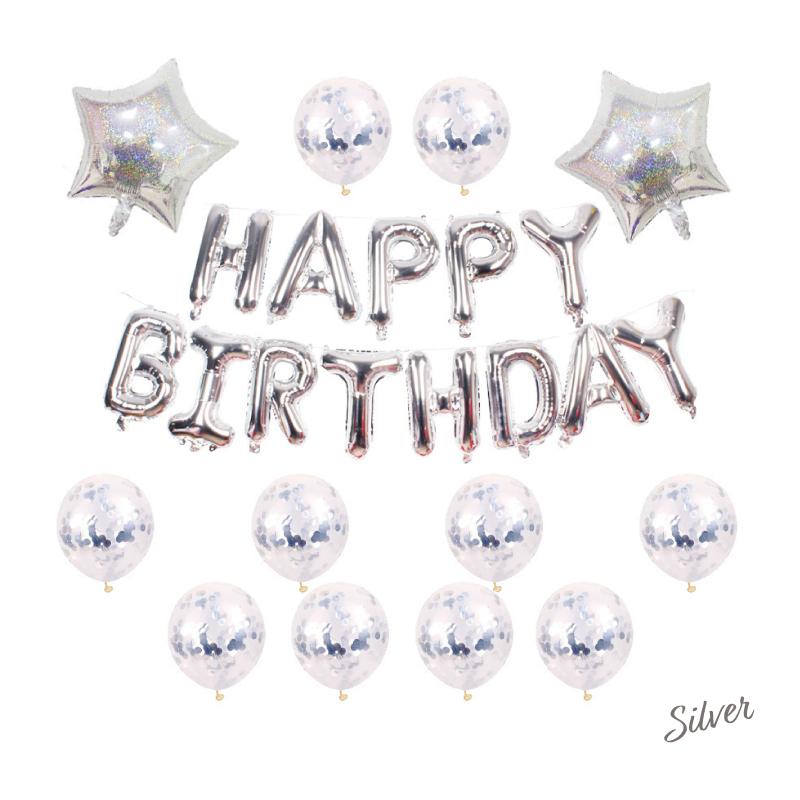 誕生日 飾り付け バルーン 3点セット 風船 星型風船 ハッピー バースデー 文字 Happy Birthday サプライズ 花 数字 ハーフバースデー ラメ R566 Guttoヤフー店 通販 Yahoo ショッピング