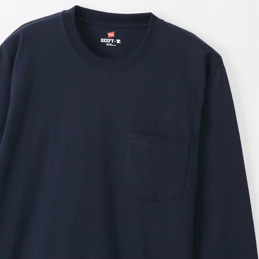ヘインズ BEEFY-T 長袖 ロングスリーブポケット付 Tシャツ 1枚入り
