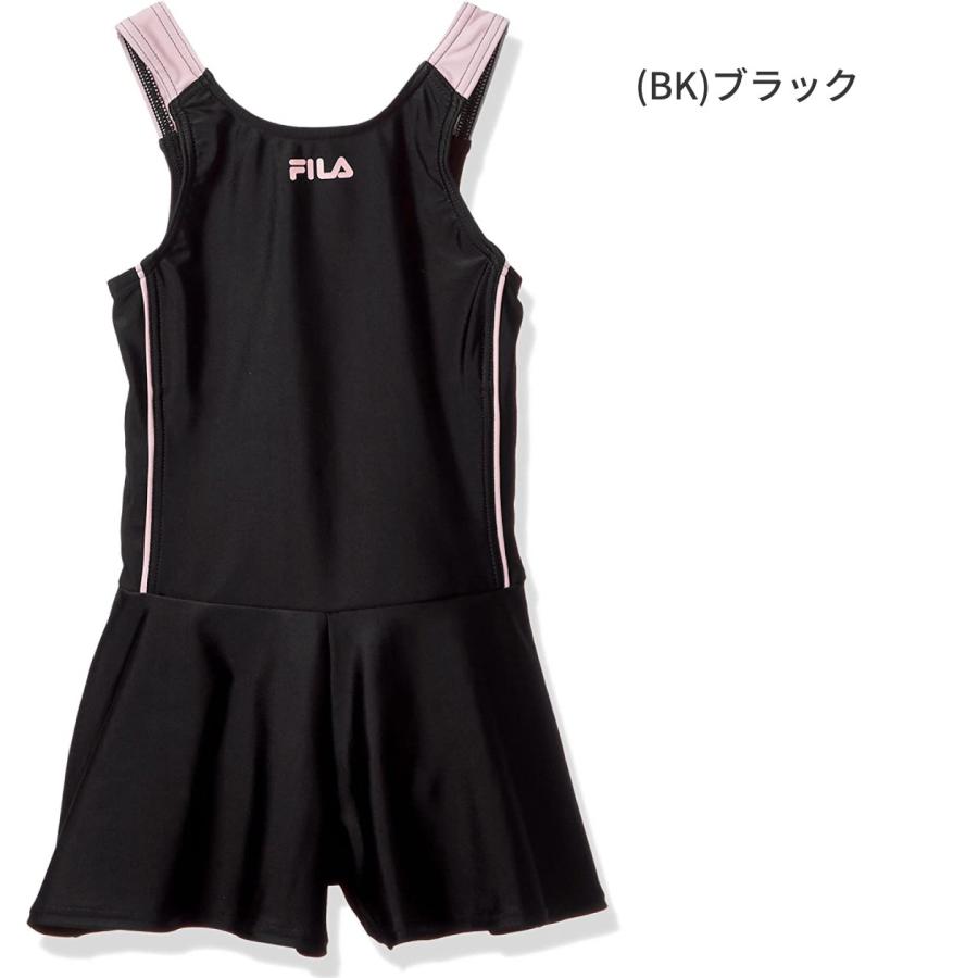 FILA キュロパン Aライン ワンピース スクール水着 ガールズ 女の子 女子 124685 フィラ 学校 授業 水泳 スイミング 黒 紺 ブラック ネイビー 送料無料｜els｜08