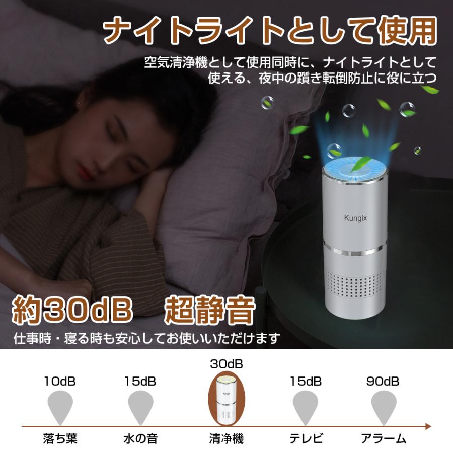 車載 空気清浄機 イオン発生器 ウイルス除去 除菌消臭 脱臭機 塵 花粉 タバコの煙 F16 Usbケーブル付き オフィス 卓上など対応 静音 公式 自動オフ 車 寝室 車内