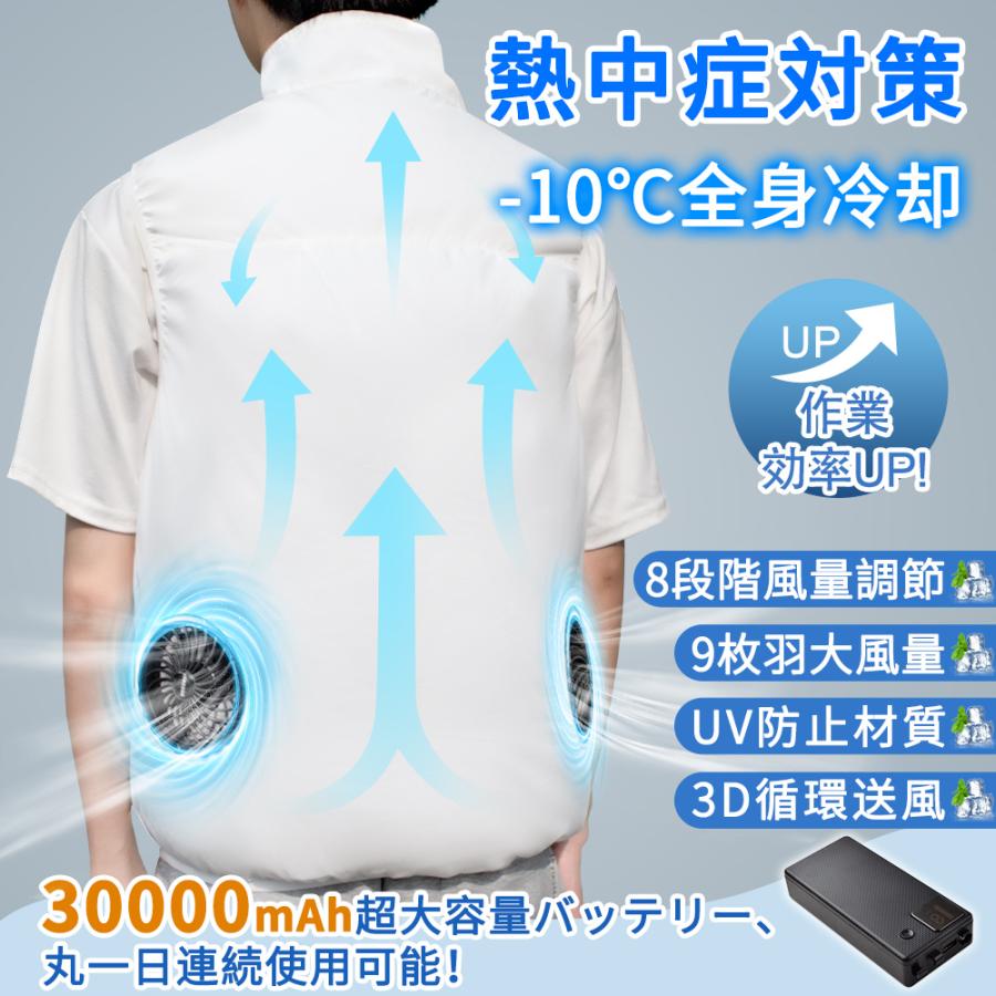 空調ベスト 空調服 空調冷風服 半袖 UVカット 空調作業服 空調ウェア 8